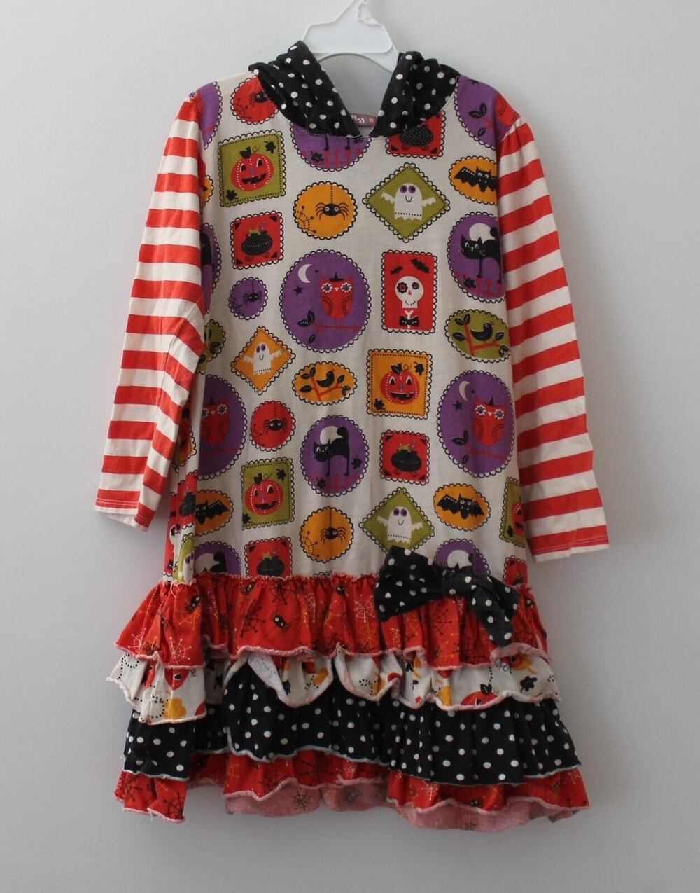 Jelly The Pug Girls Dress Long Sleeve Boo-tiful Multicolor Size 10 Pre-Owned